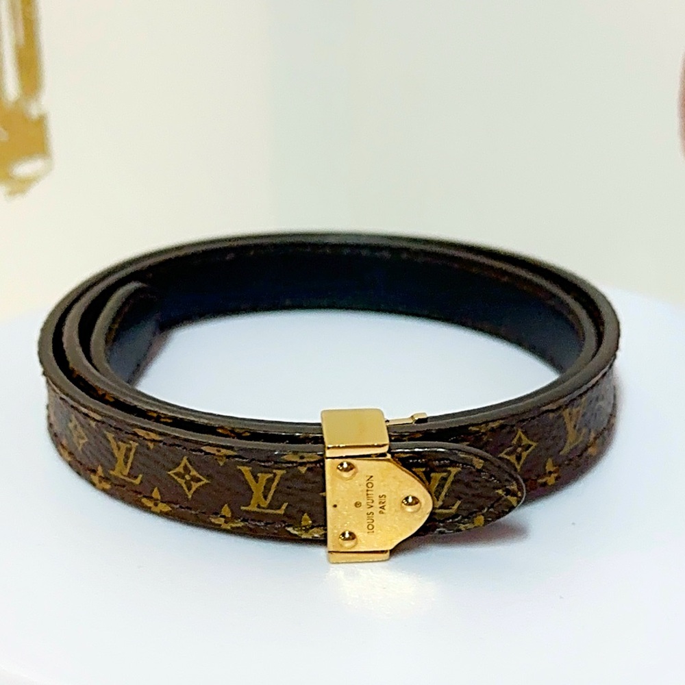 EUC authentic Louis Vuitton Gold and Brown Monogram Bracelet